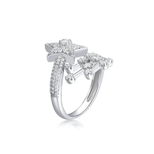 Galaxy Star Moissanite Open Ring